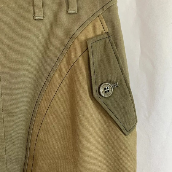 Altuzarra Army Green Color Block Skirt - Sz 36 EU - Sz 4 Small US - Picture 3 of 6